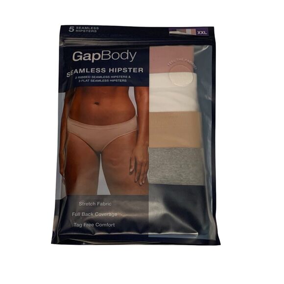 5pk GapBody Ladies Sz L 12-14 Seamless Hipster Multi Colors Nylon Spandex NEW - Picture 1 of 4